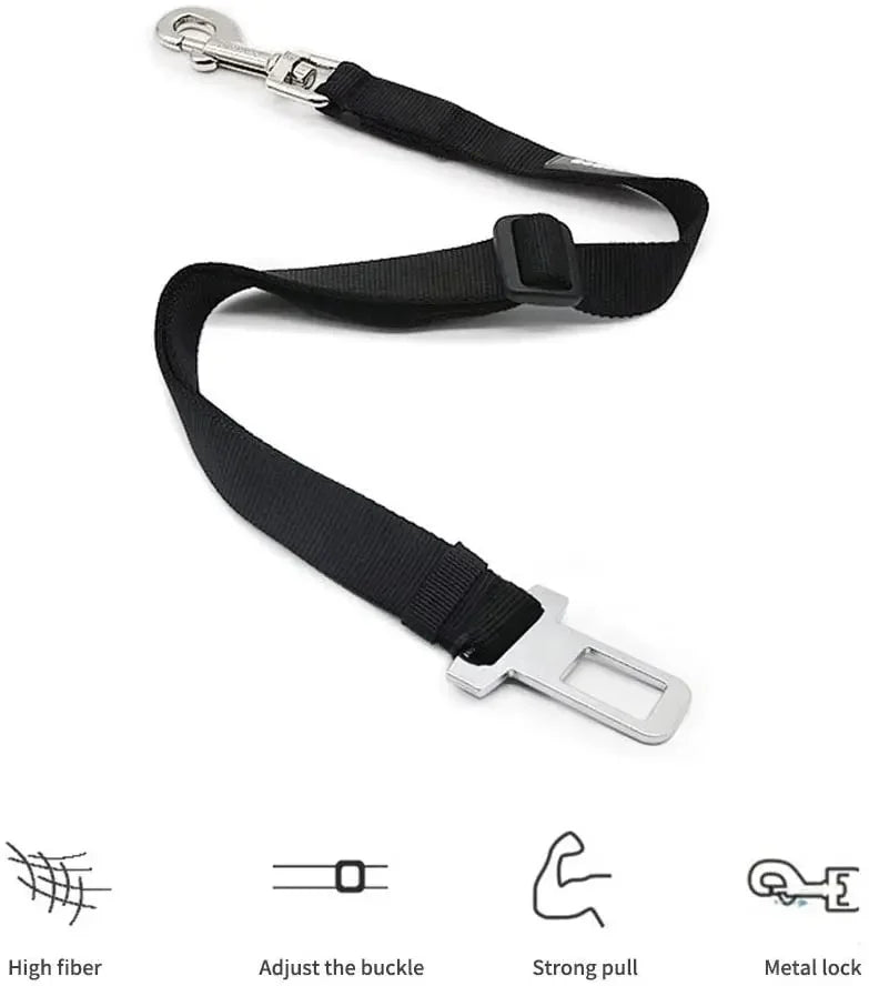 Cinturón de seguridad ajustable para mascotas (gatos y perros) para coche.