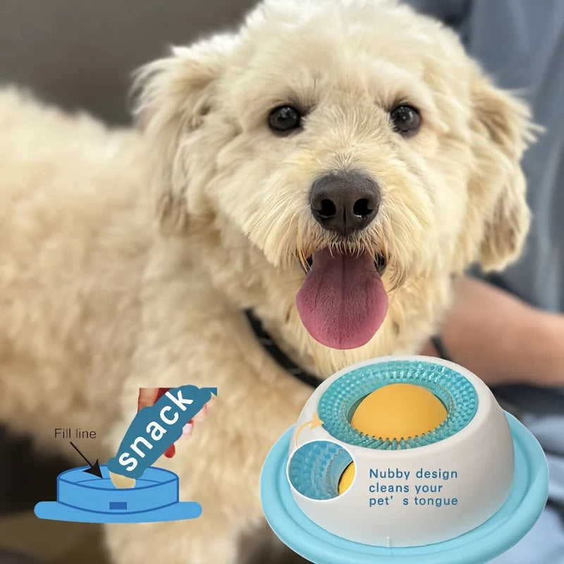 Tapete para lamer para mascotas: plato de yogur y comedero lento para perros y gatos; cuenco interactivo para snacks, promueve la salud dental.