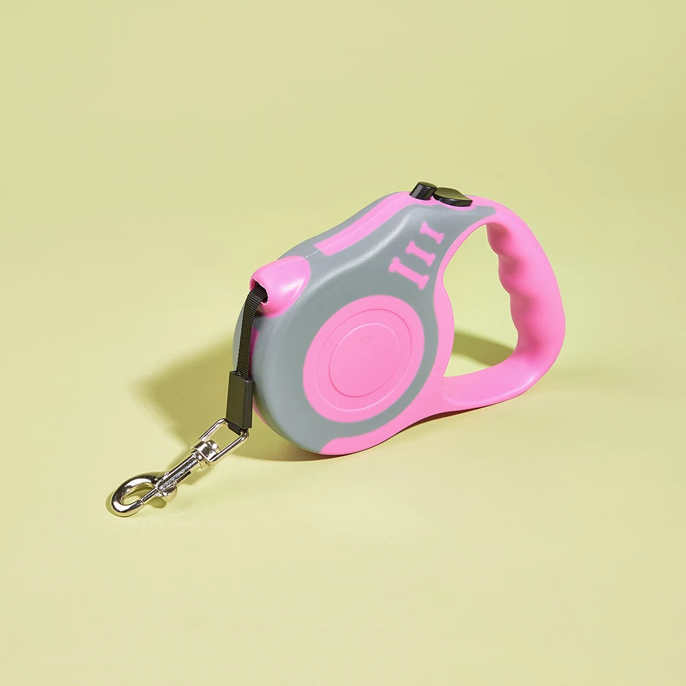Correa retráctil automática de nailon resistente para perros y gatos de 3 m y 5 m.