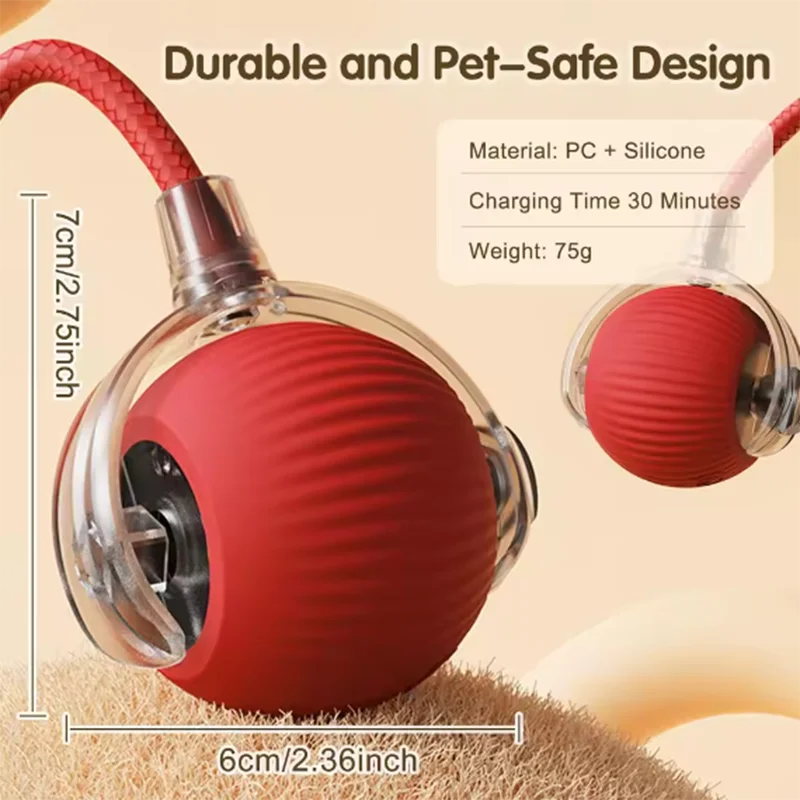 Pelota interactiva e inteligente para gatos: duradera, resistente y fácil de limpiar; cuenta con sistema inteligente de evasión de obstáculos.