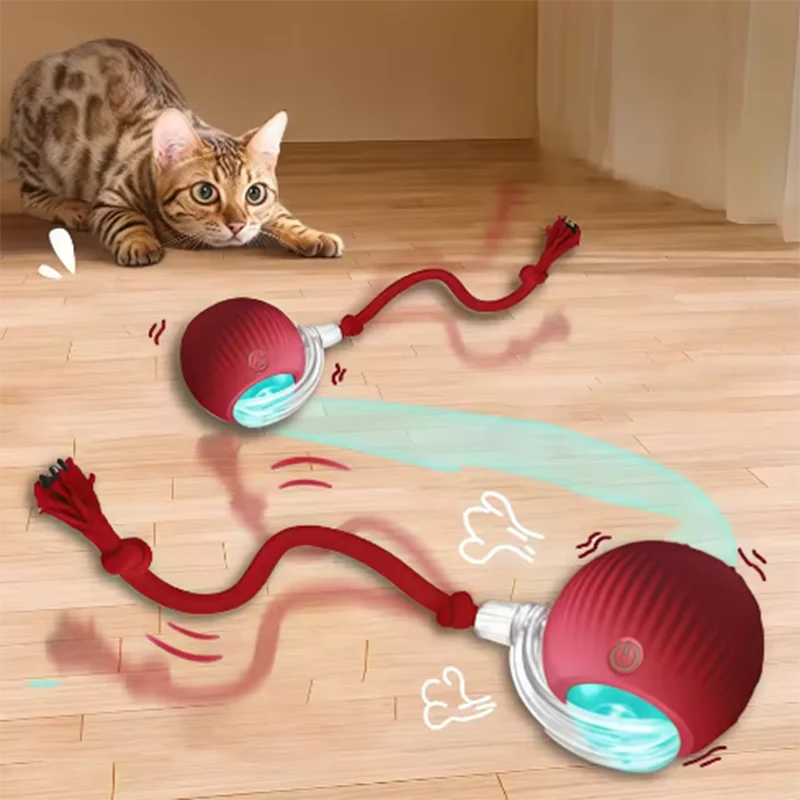 Pelota interactiva e inteligente para gatos: duradera, resistente y fácil de limpiar; cuenta con sistema inteligente de evasión de obstáculos.