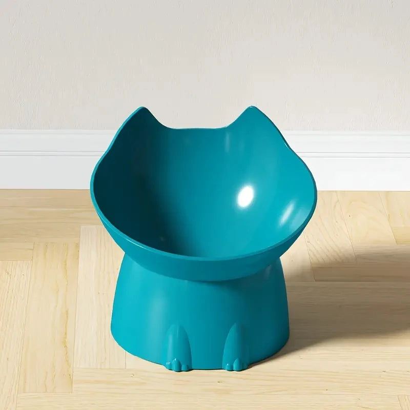 Plato elevado e inclinado para gatos.