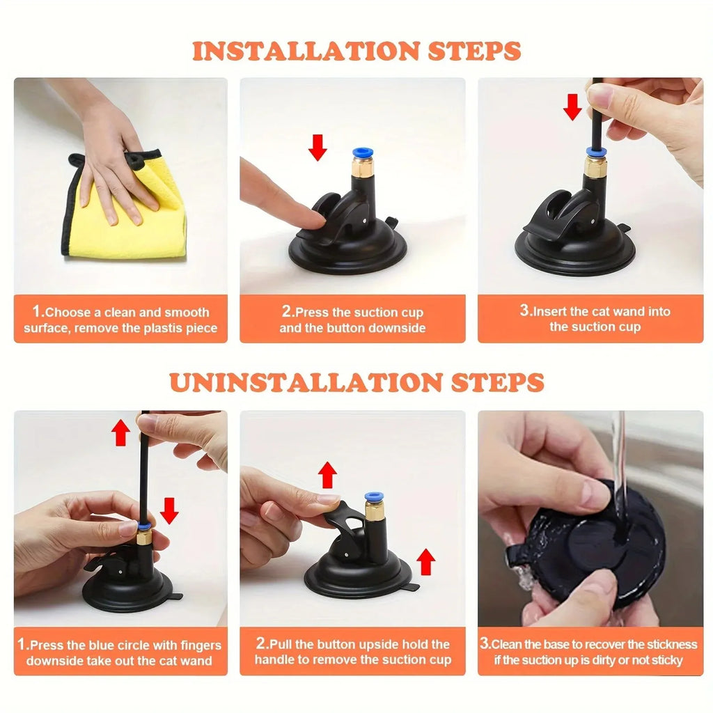 Juguete interactivo para gatos: varita con pluma y cascabel, asta larga con ventosa para emocionantes aventuras de juego, el juguete definitivo para gatos.