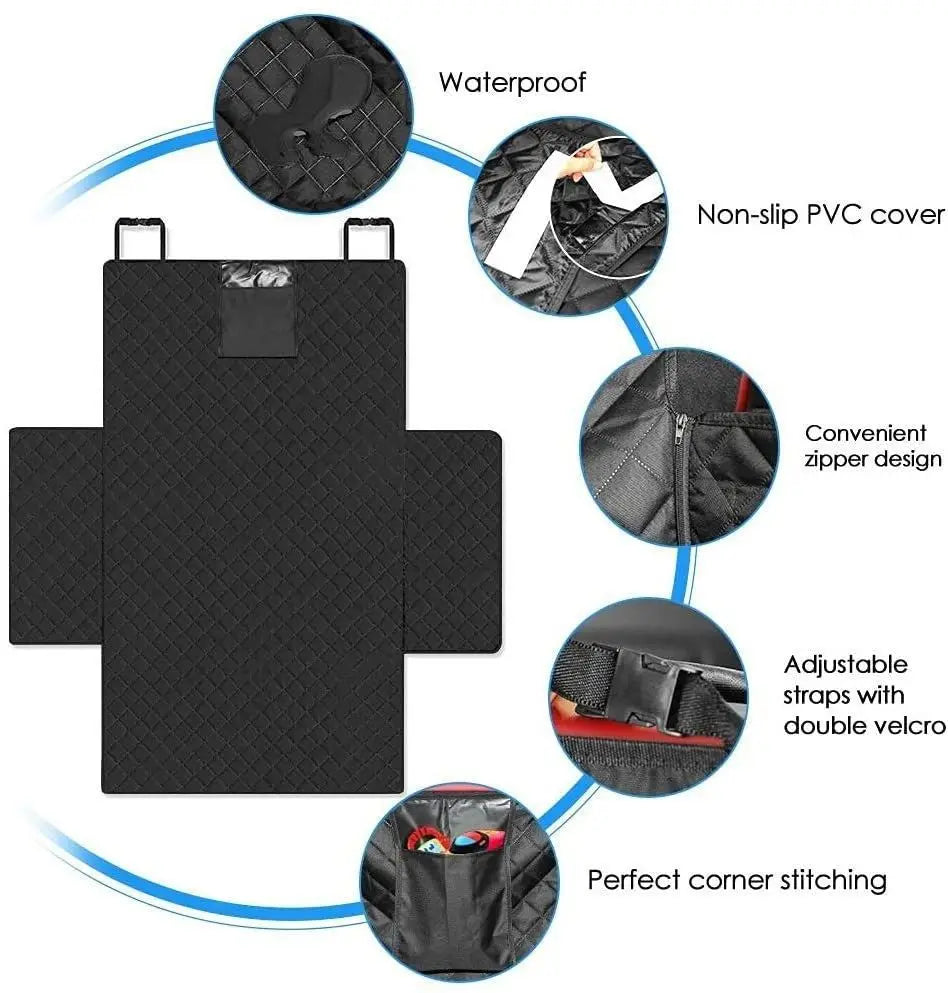 Funda protectora para asientos de coche para perros, resistente al desgaste y apta para SUV; impermeable, portátil y duradera; protege el vehículo y es fácil de instalar.