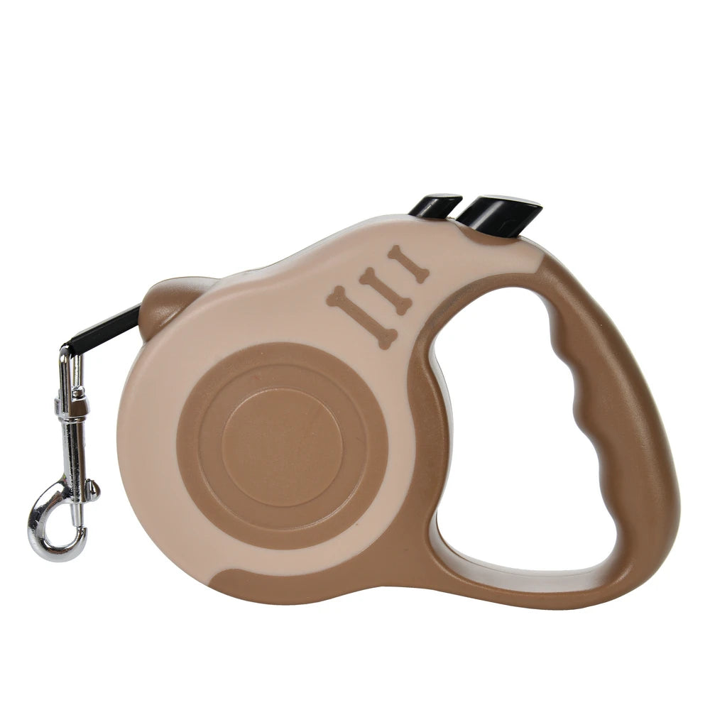 Correa retráctil automática de nailon resistente para perros y gatos de 3 m y 5 m.