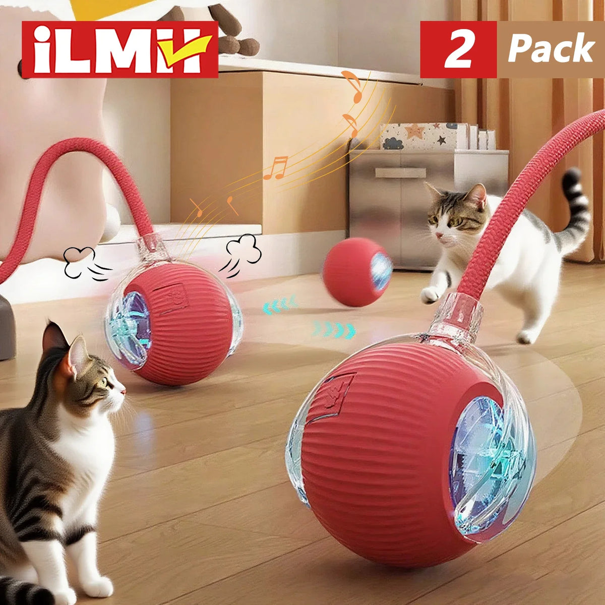 Juguete interactivo para gatos: pelota rodante automática con cola de imitación, recargable e inteligente; juguete eléctrico que imita el movimiento de un ratón.