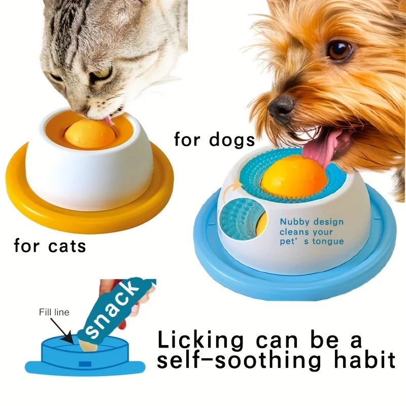 Tapete para lamer para mascotas: plato de yogur y comedero lento para perros y gatos; cuenco interactivo para snacks, promueve la salud dental.