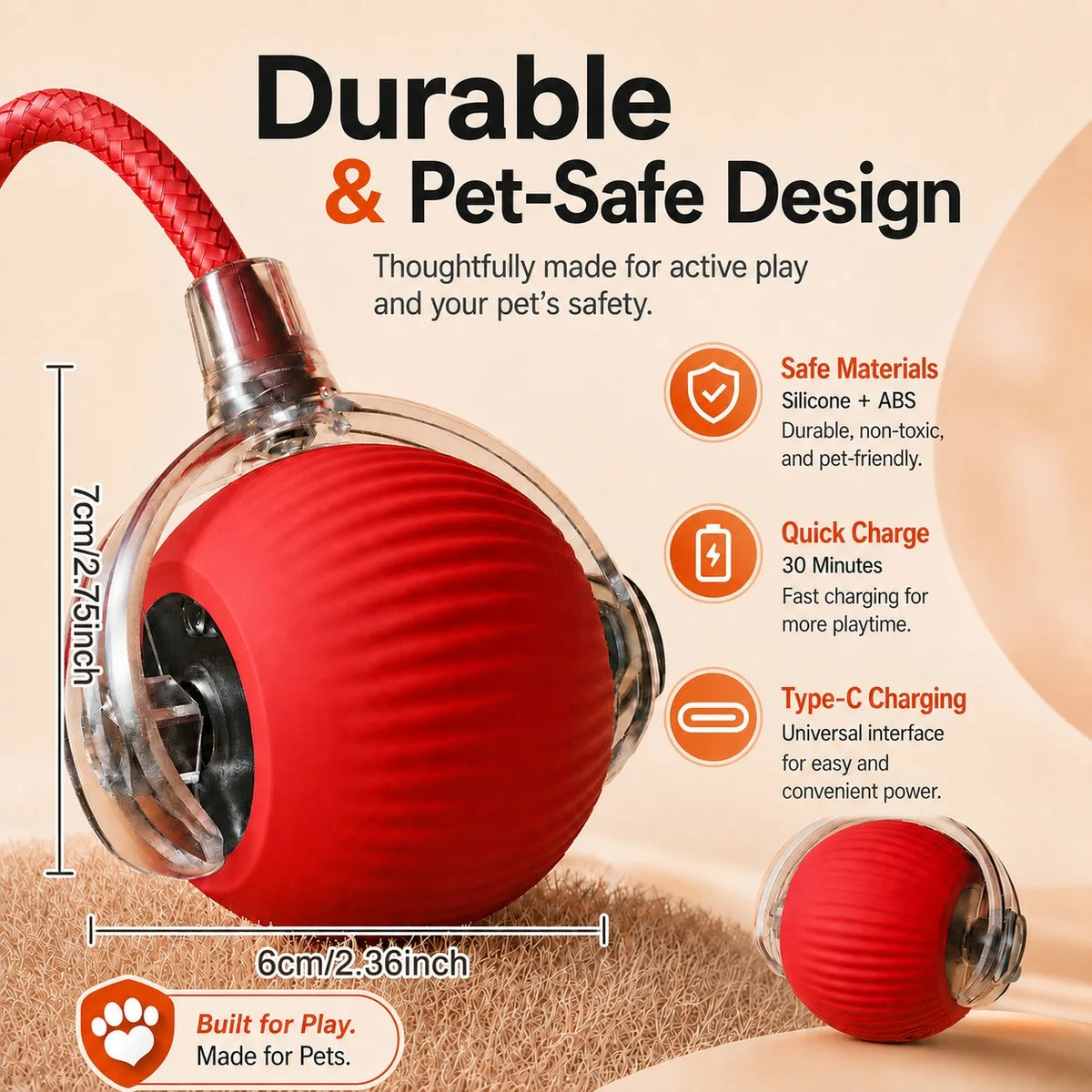 Pelota Juguete Interactiva y Automática para Gatos