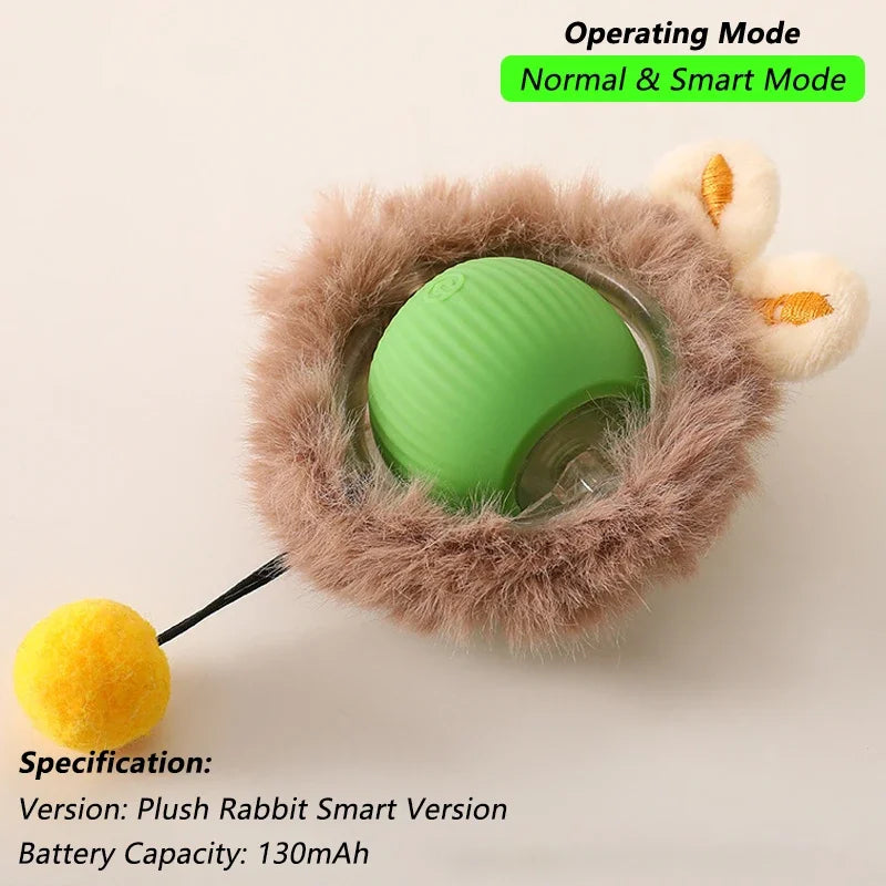 Juguete interactivo para gatos: pelota rodante automática con cola de imitación, recargable e inteligente; juguete eléctrico que imita el movimiento de un ratón.
