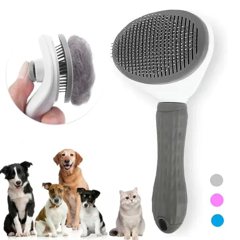 Cepillo autolimpiante y peine desanudador para perros y gatos