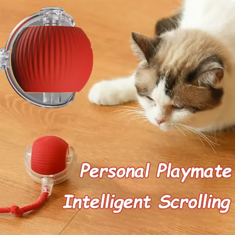 Pelota interactiva e inteligente para gatos: duradera, resistente y fácil de limpiar; cuenta con sistema inteligente de evasión de obstáculos.