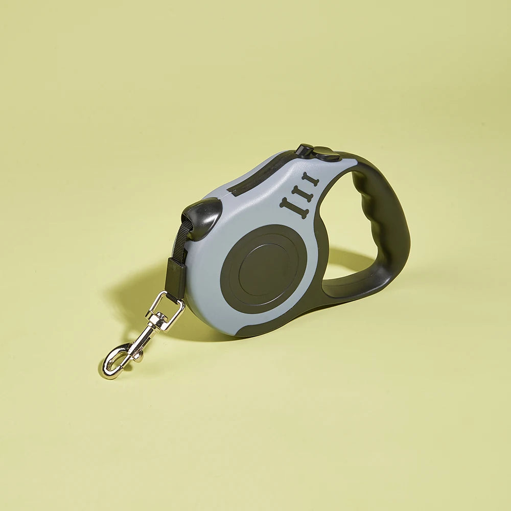 Correa retráctil automática de nailon resistente para perros y gatos de 3 m y 5 m.