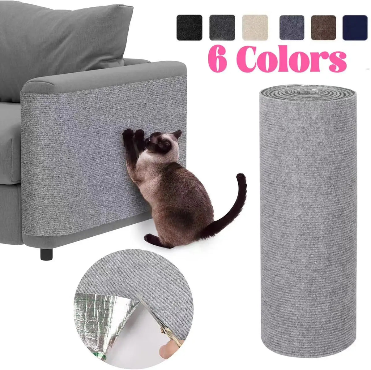 Alfombrilla Rascador Autoadhesiva y Recortable para Gatos
