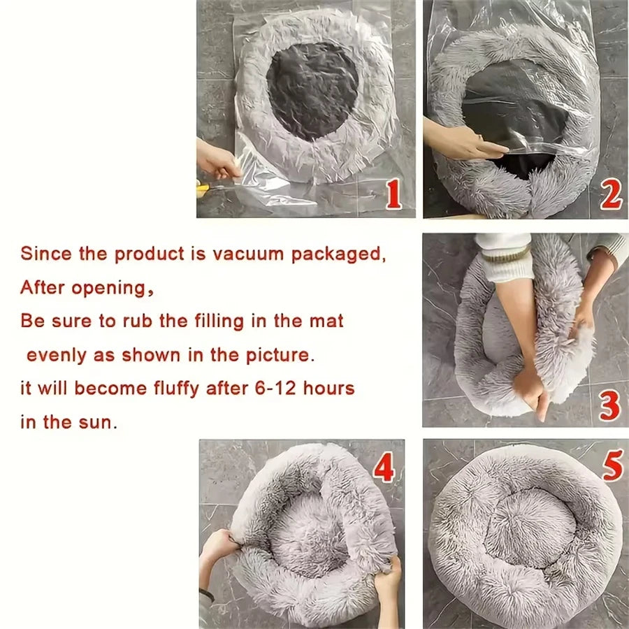 Cama tipo donut para mascotas