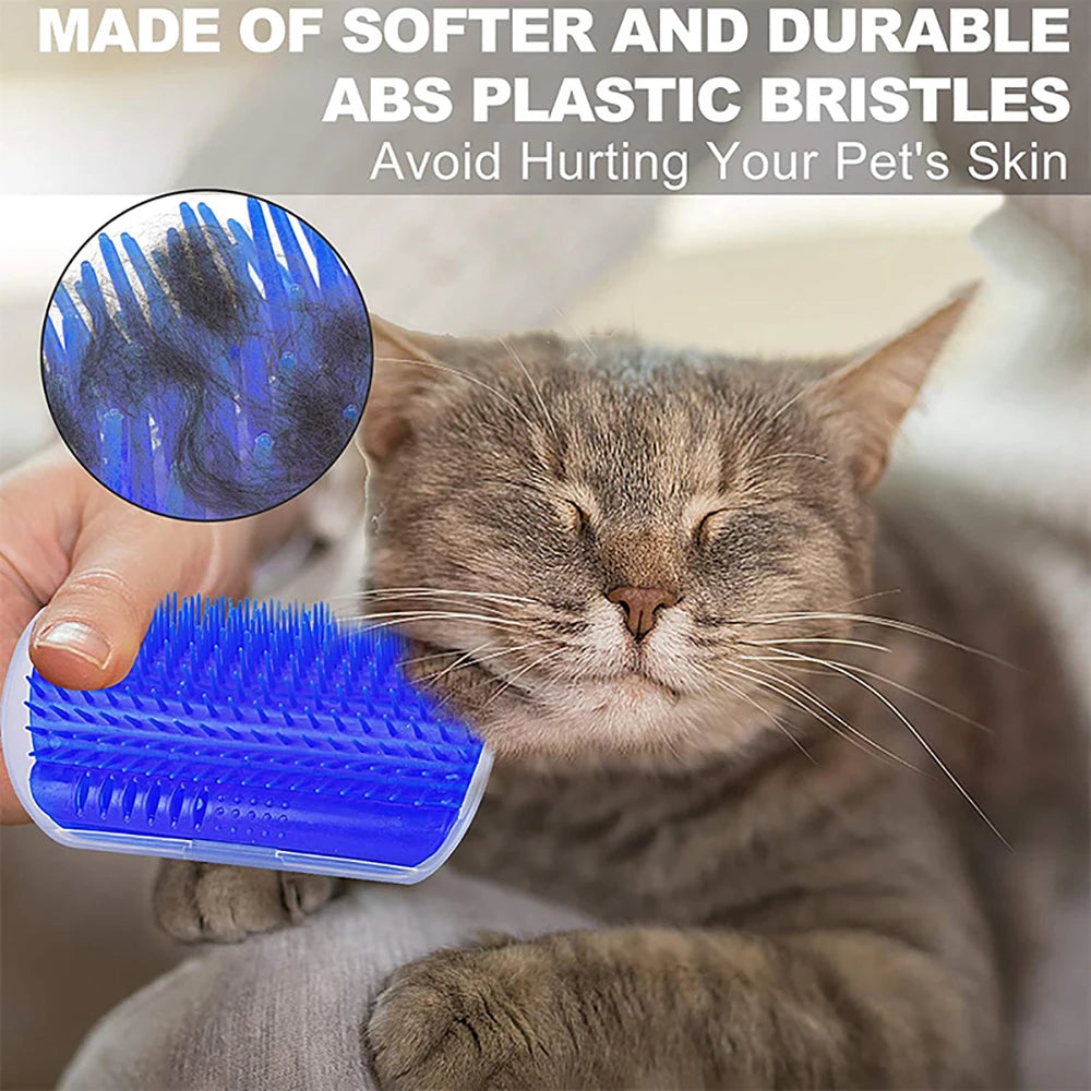 Cepillo de esquina para masaje y aseo de gatos: elimina el pelo suelto y sirve como rascador desmontable.