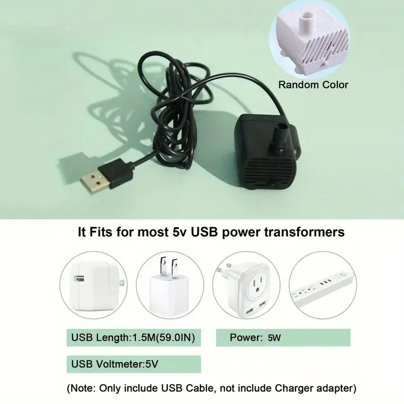 Fuente de agua eléctrica USB silenciosa de 1 litro para mascotas: bebedero automático con filtro para gatos y dispensador de agua.