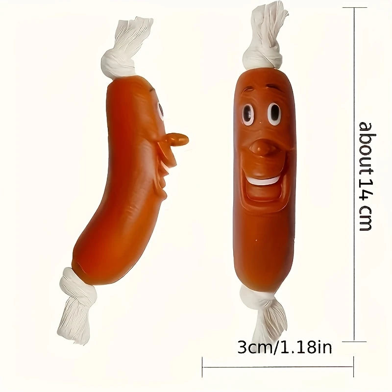 Juguete masticable para perros con forma de salchicha