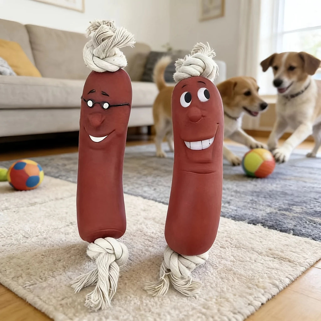 Juguete masticable para perros con forma de salchicha