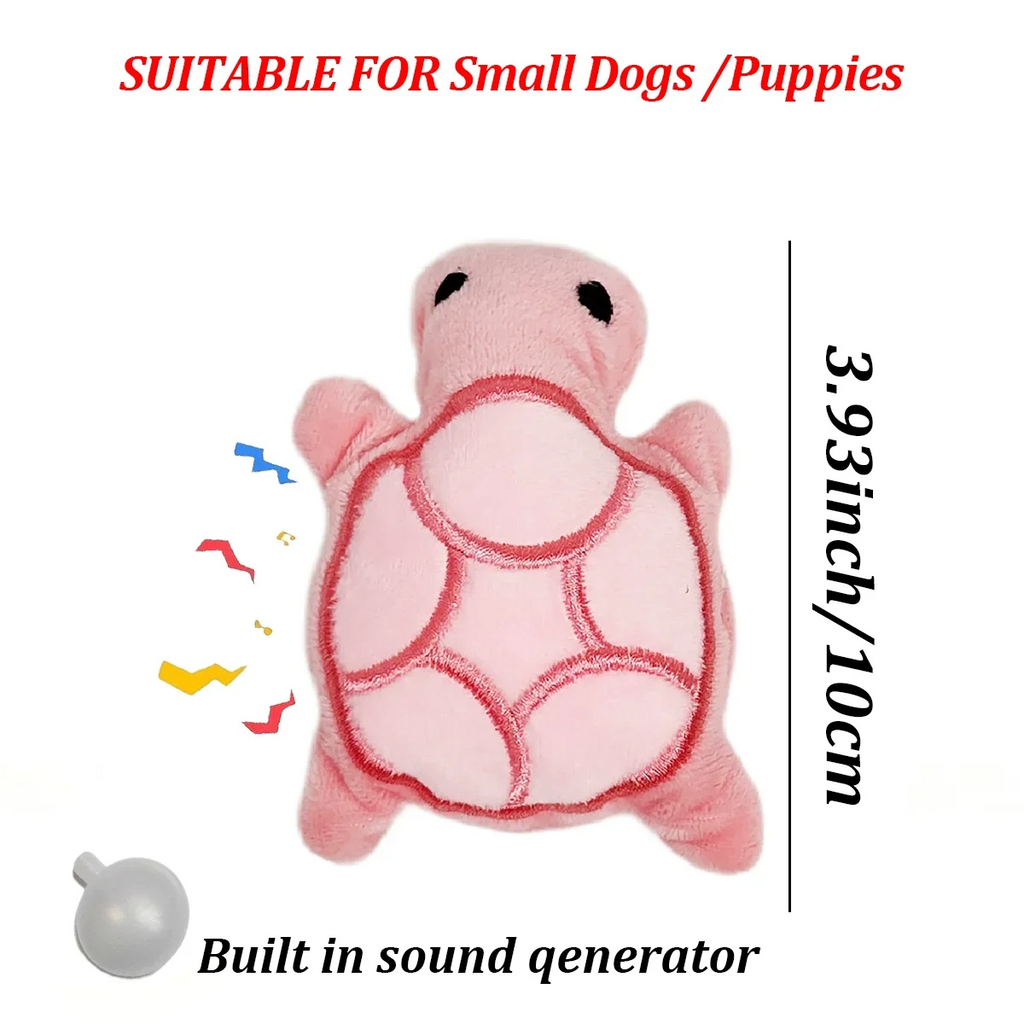 Juguete de peluche para perros con forma de tortuga (tamaño mini) para aliviar las molestias de la dentición en cachorros; juguete interactivo, resistente a las mordeduras, seguro y divertido que favorece la salud dental.