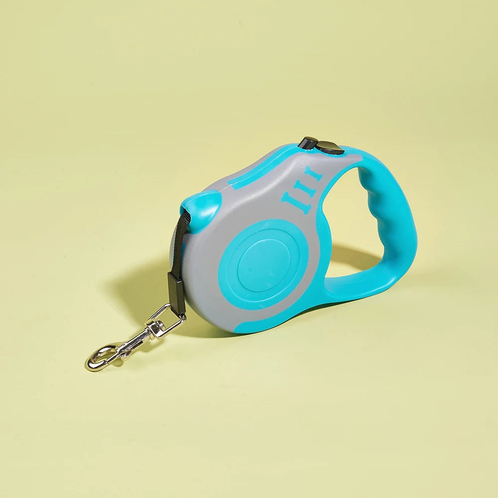 Correa retráctil automática de nailon resistente para perros y gatos de 3 m y 5 m.