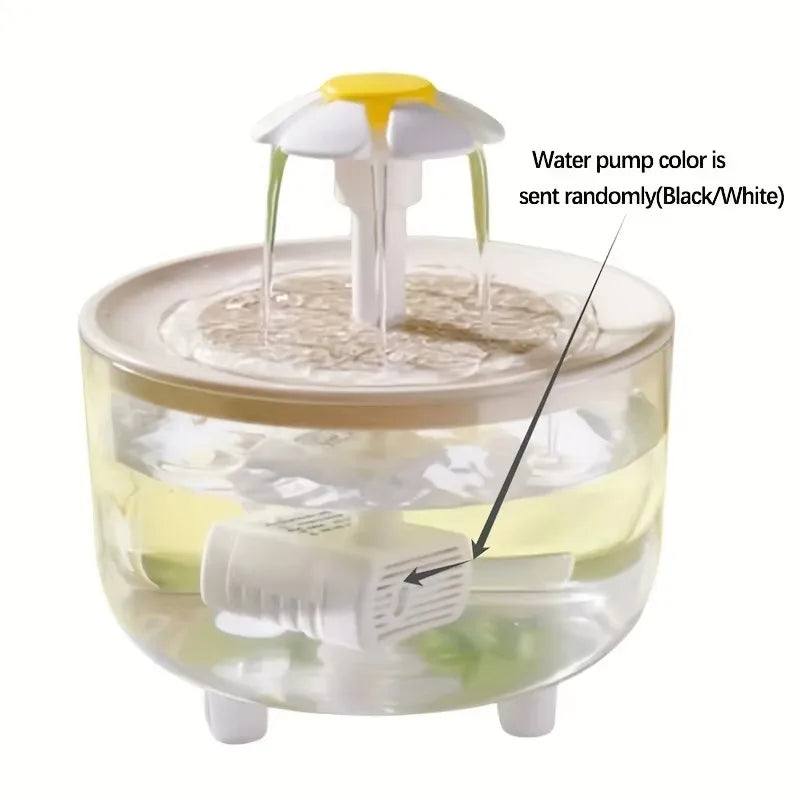 Fuente de agua eléctrica USB silenciosa de 1 litro para mascotas: bebedero automático con filtro para gatos y dispensador de agua.