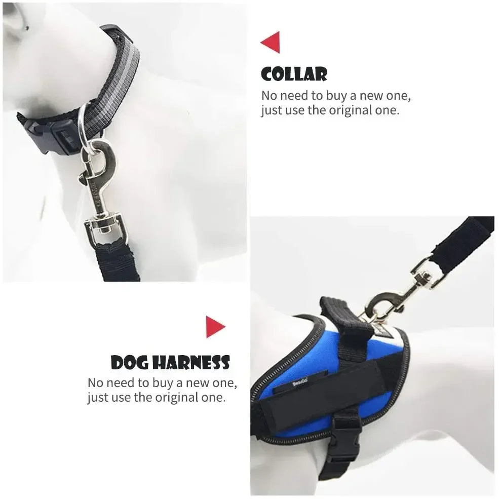 Cinturón de seguridad ajustable para mascotas (gatos y perros) para coche.