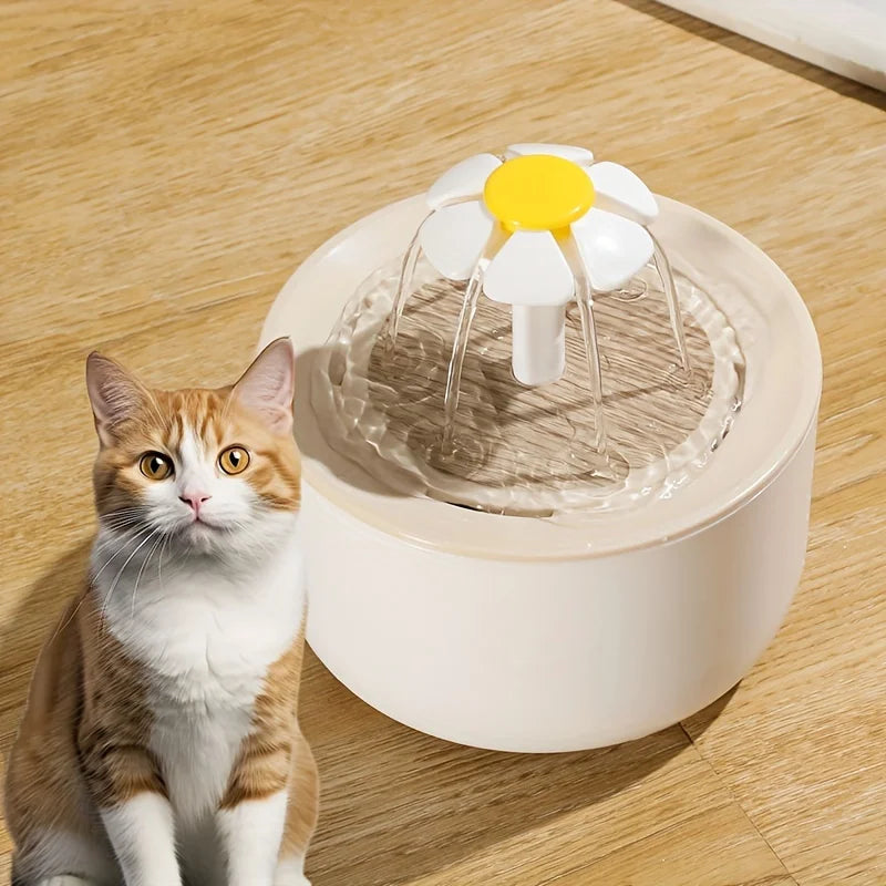 Fuente de agua eléctrica USB silenciosa de 1 litro para mascotas: bebedero automático con filtro para gatos y dispensador de agua.
