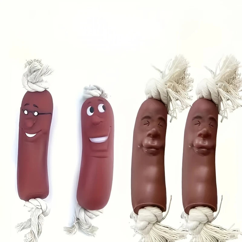 Juguete masticable para perros con forma de salchicha