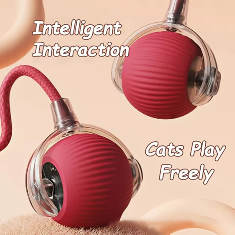 Pelota interactiva e inteligente para gatos: duradera, resistente y fácil de limpiar; cuenta con sistema inteligente de evasión de obstáculos.