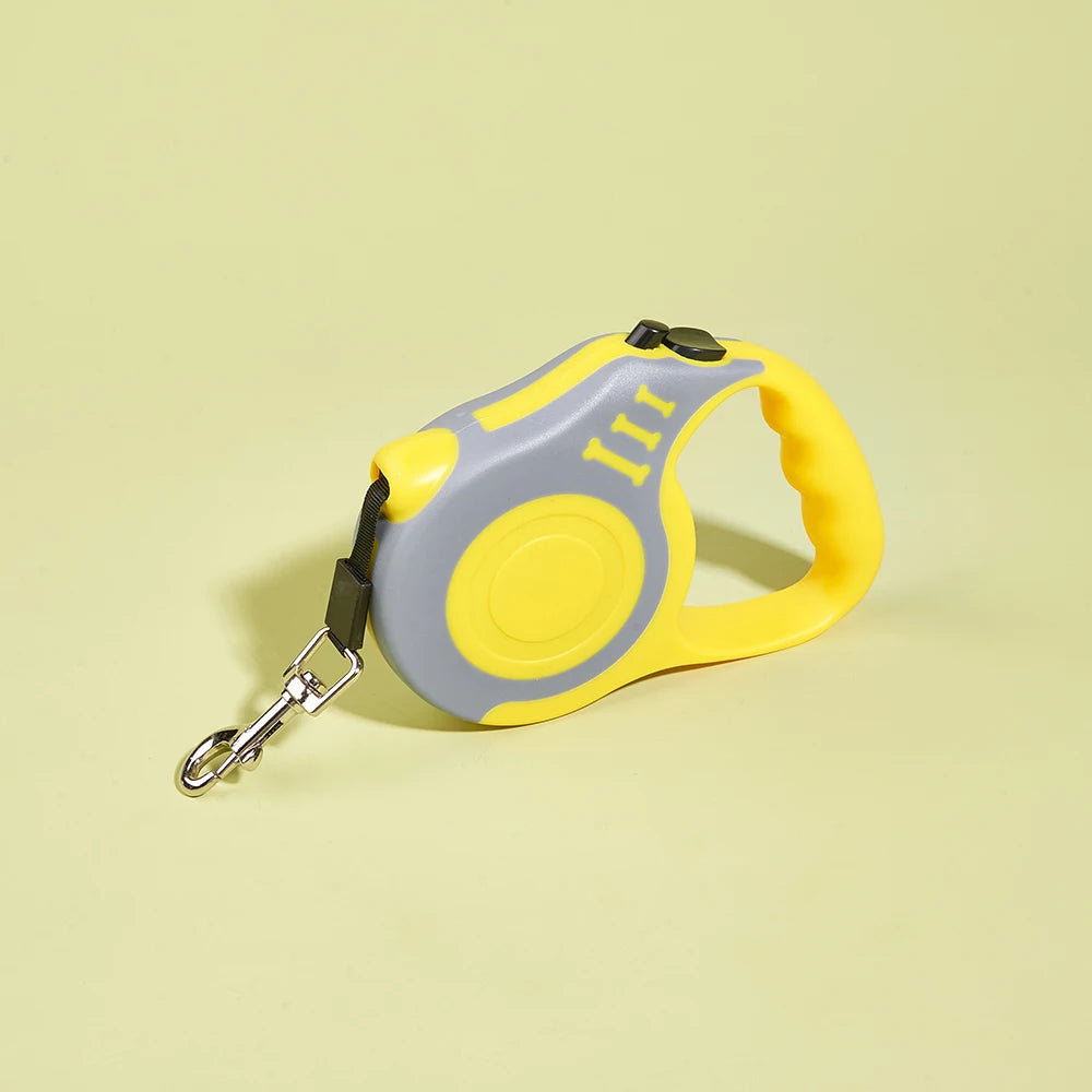 Correa retráctil automática de nailon resistente para perros y gatos de 3 m y 5 m.